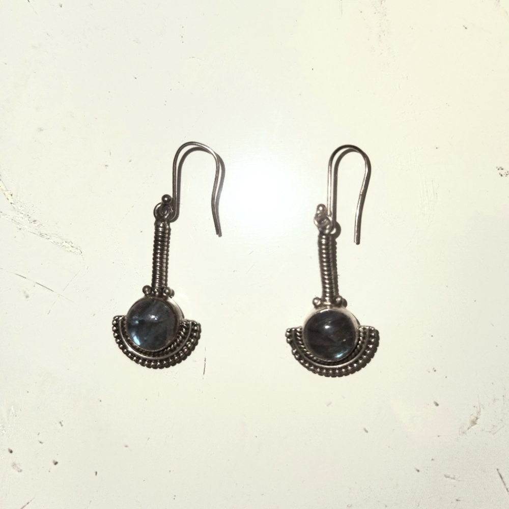 Sterling silver and Labrodite earrings